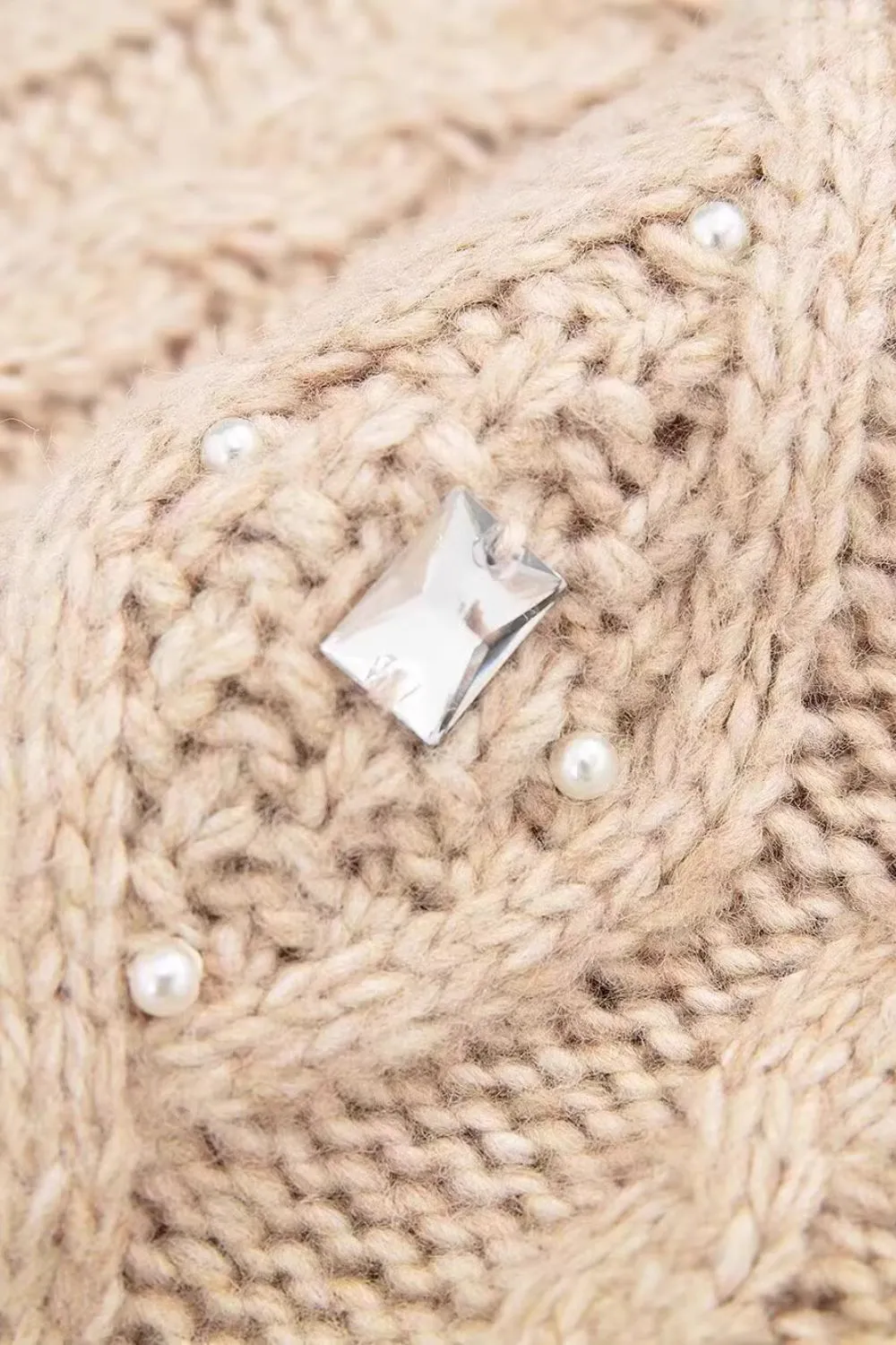 ' Harper 'Gemstone and Faux Pearl Knitted Sweater