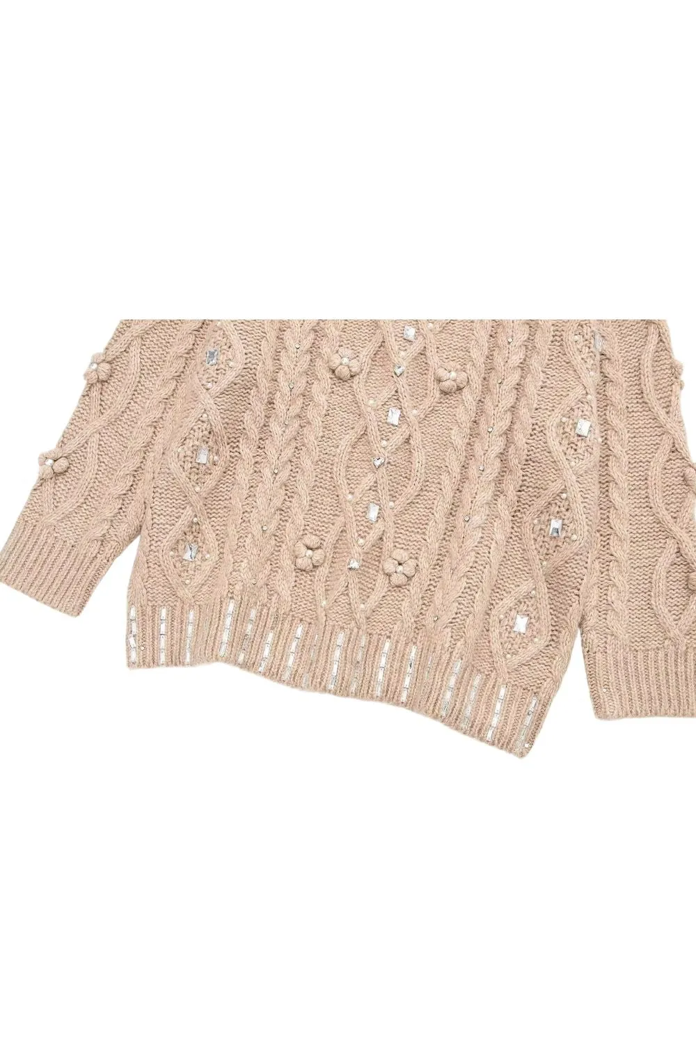 ' Harper 'Gemstone and Faux Pearl Knitted Sweater