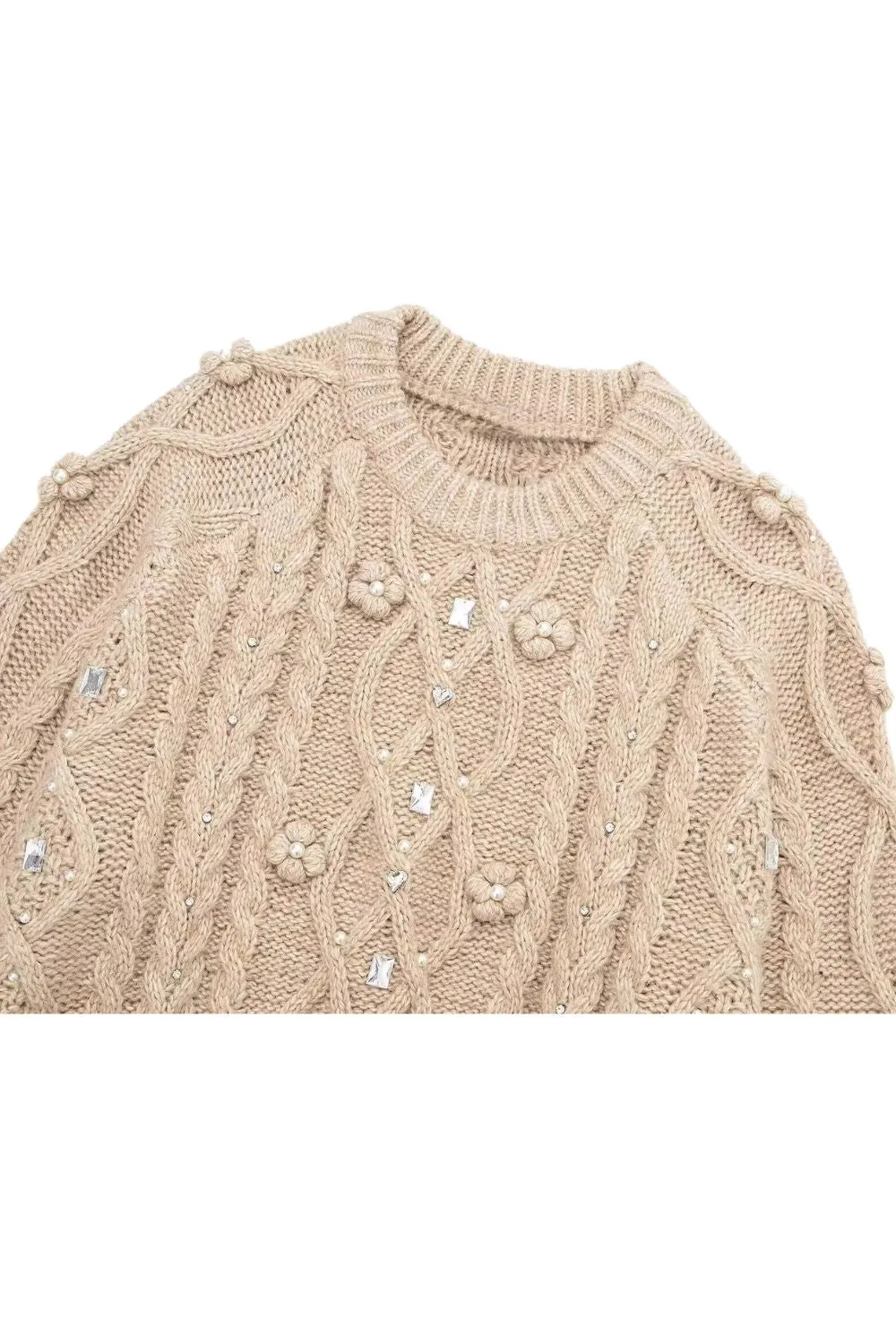 ' Harper 'Gemstone and Faux Pearl Knitted Sweater