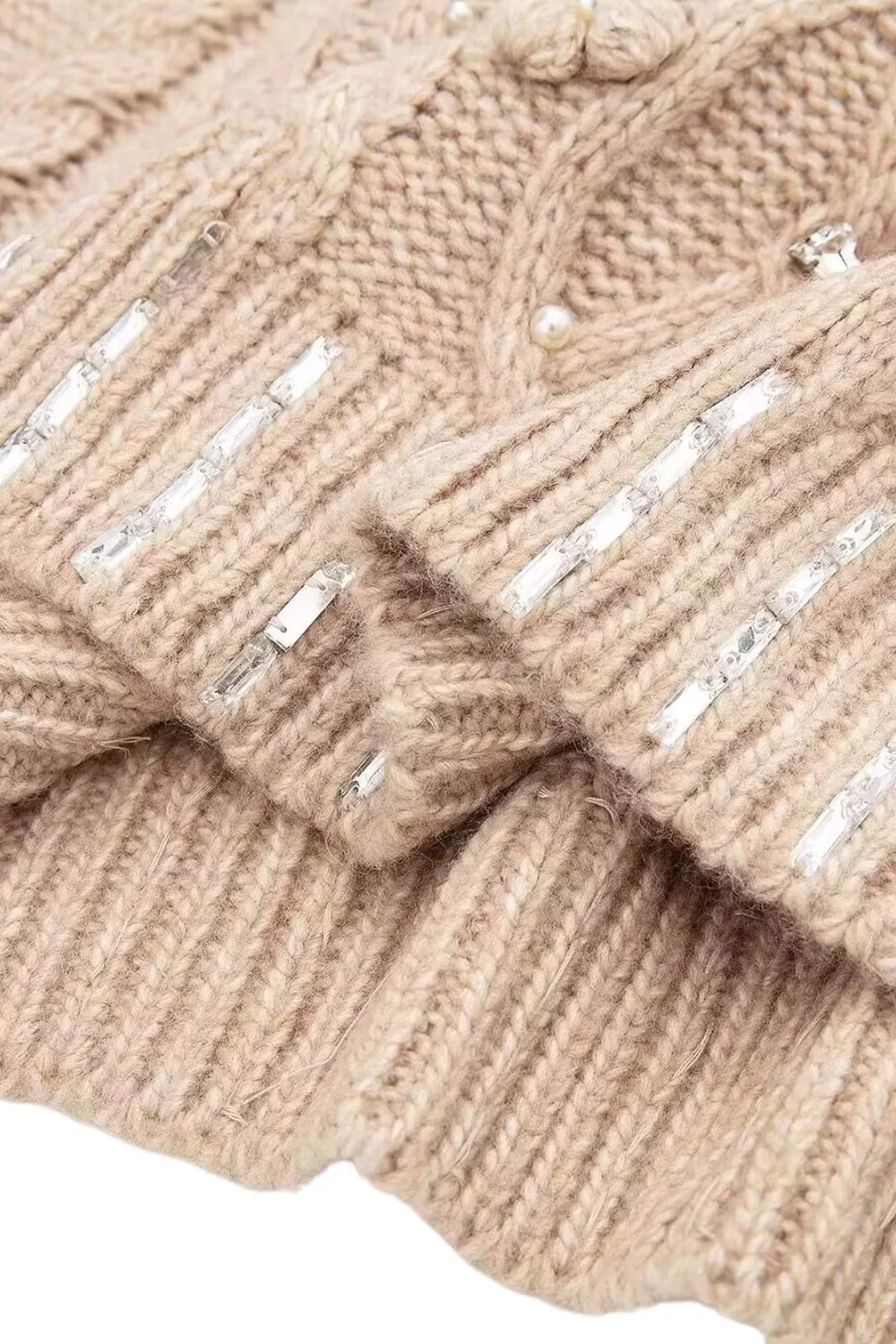 ' Harper 'Gemstone and Faux Pearl Knitted Sweater