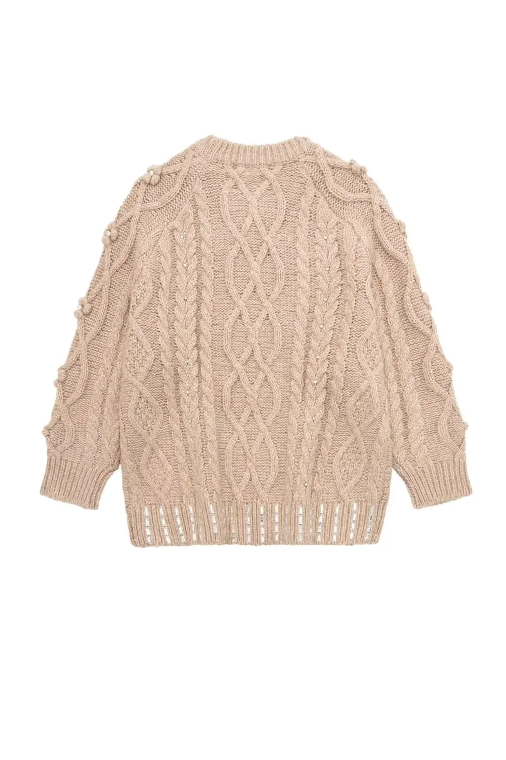 ' Harper 'Gemstone and Faux Pearl Knitted Sweater