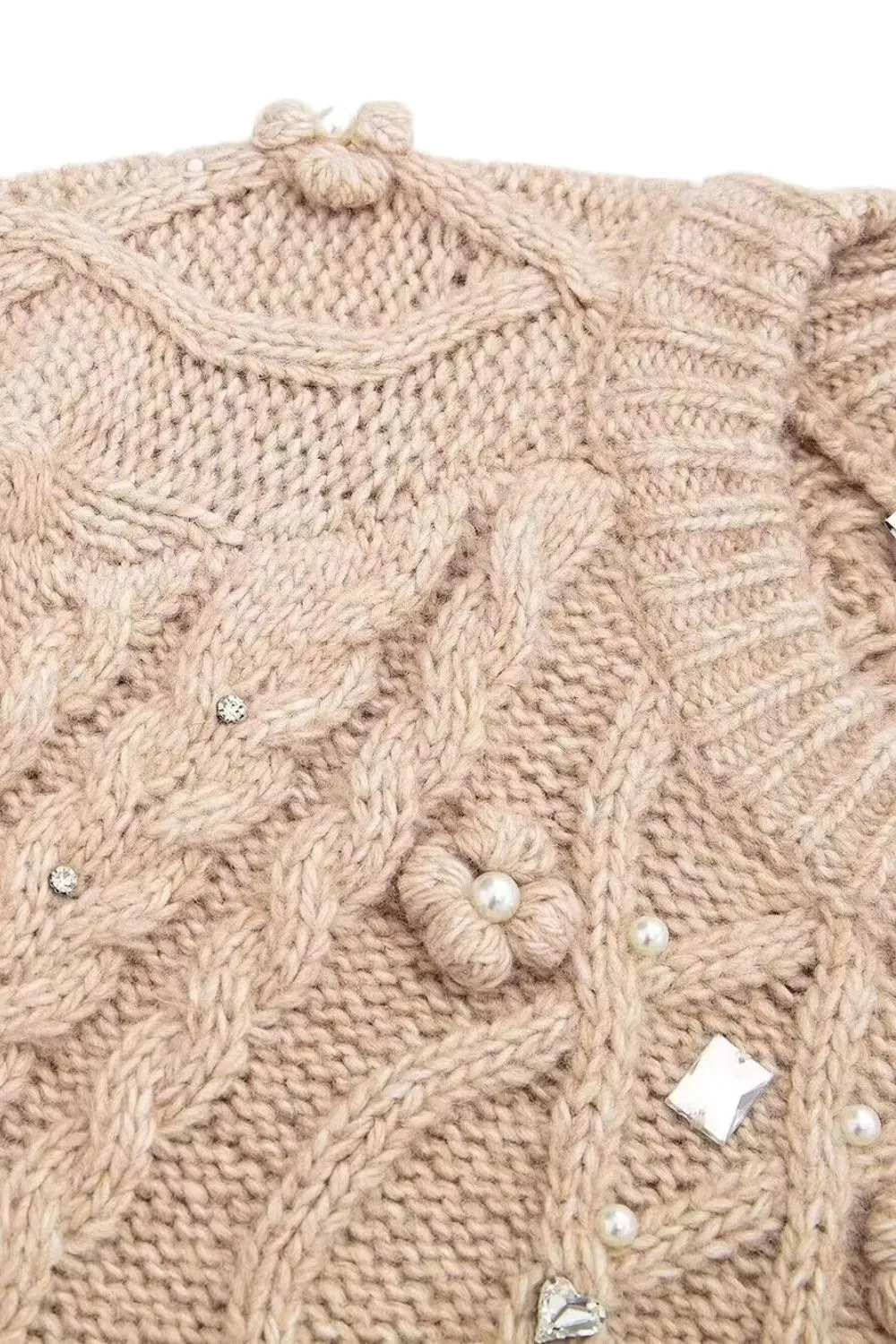 ' Harper 'Gemstone and Faux Pearl Knitted Sweater