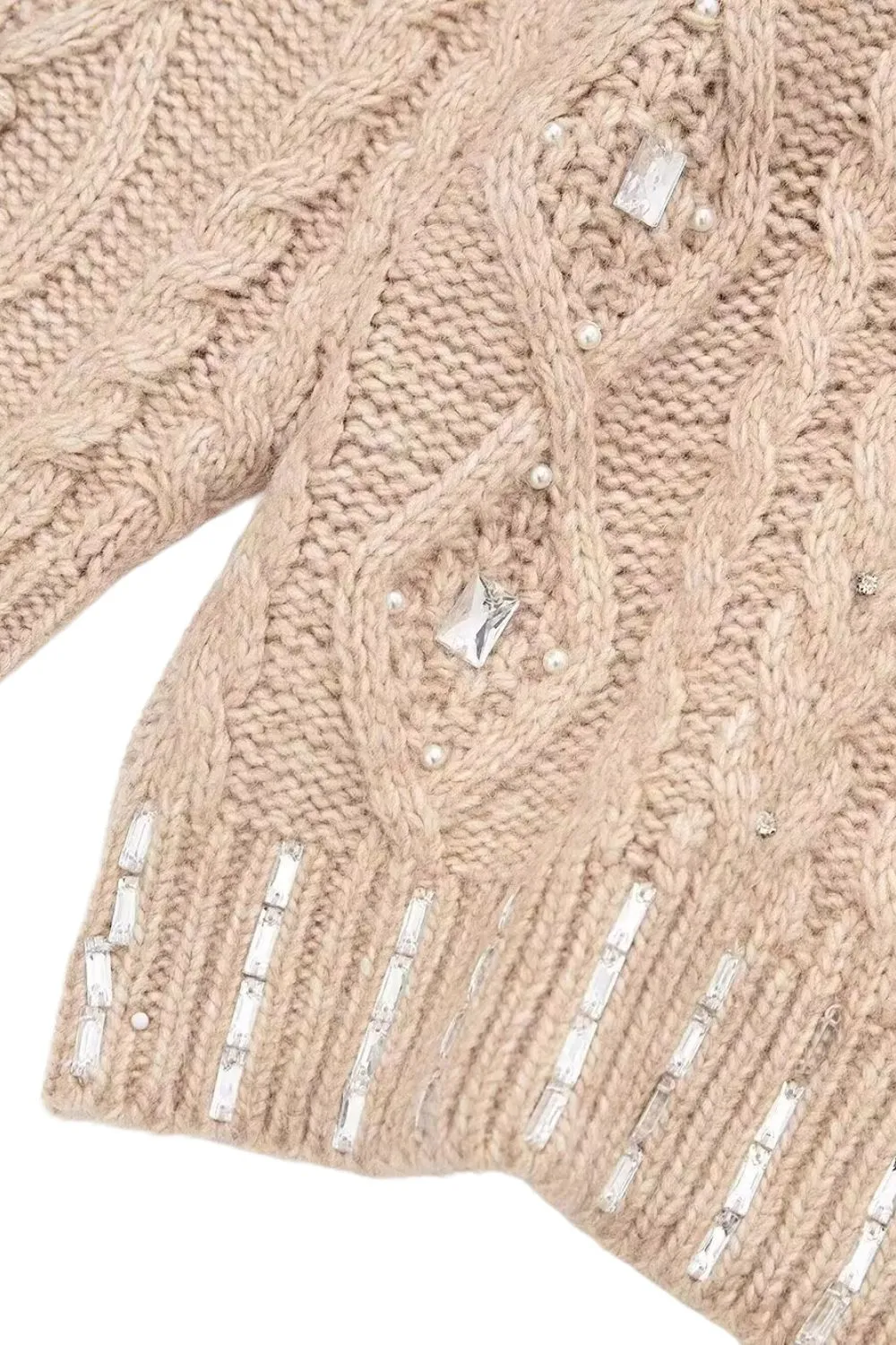 ' Harper 'Gemstone and Faux Pearl Knitted Sweater