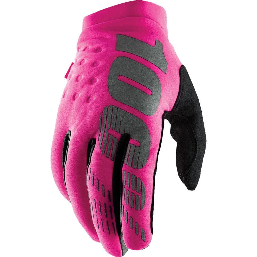 100% Women's Brisker Gloves - Neon Pink/Black