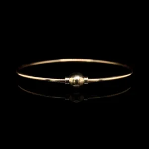 14K Yellow Gold Estate Cape Cod Style Single Ball Bracelet