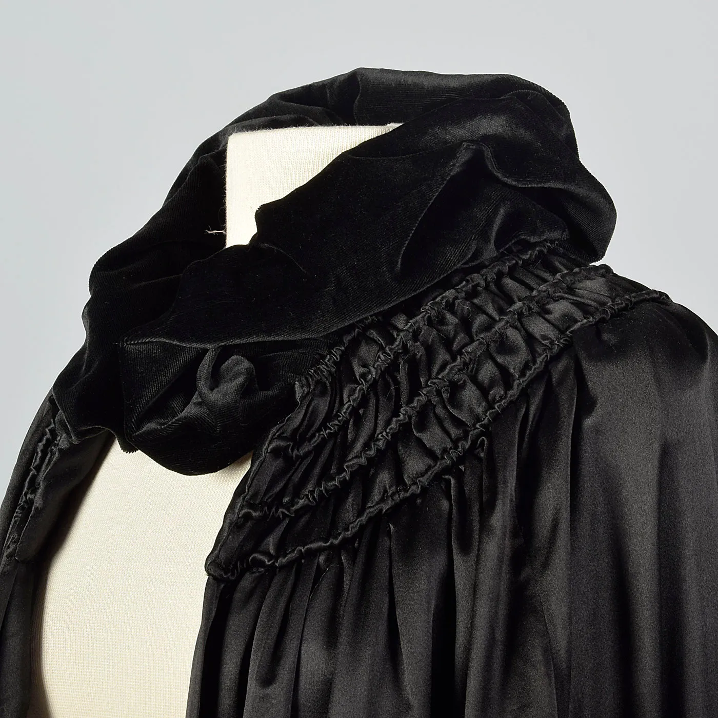 1930s Black Cape with Velvet Trim