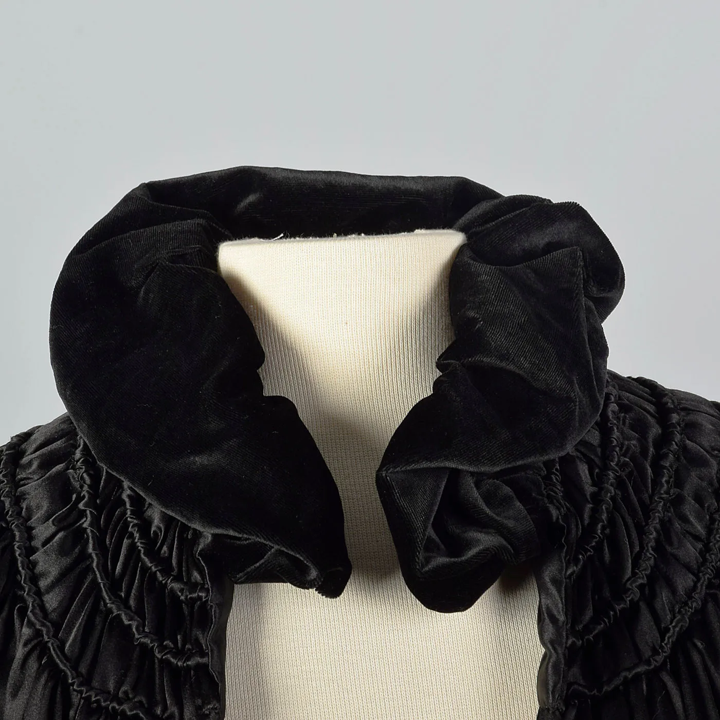 1930s Black Cape with Velvet Trim