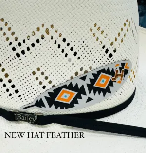 2024 Jobes Hats - patch/sticker - JH Feather orange/Black