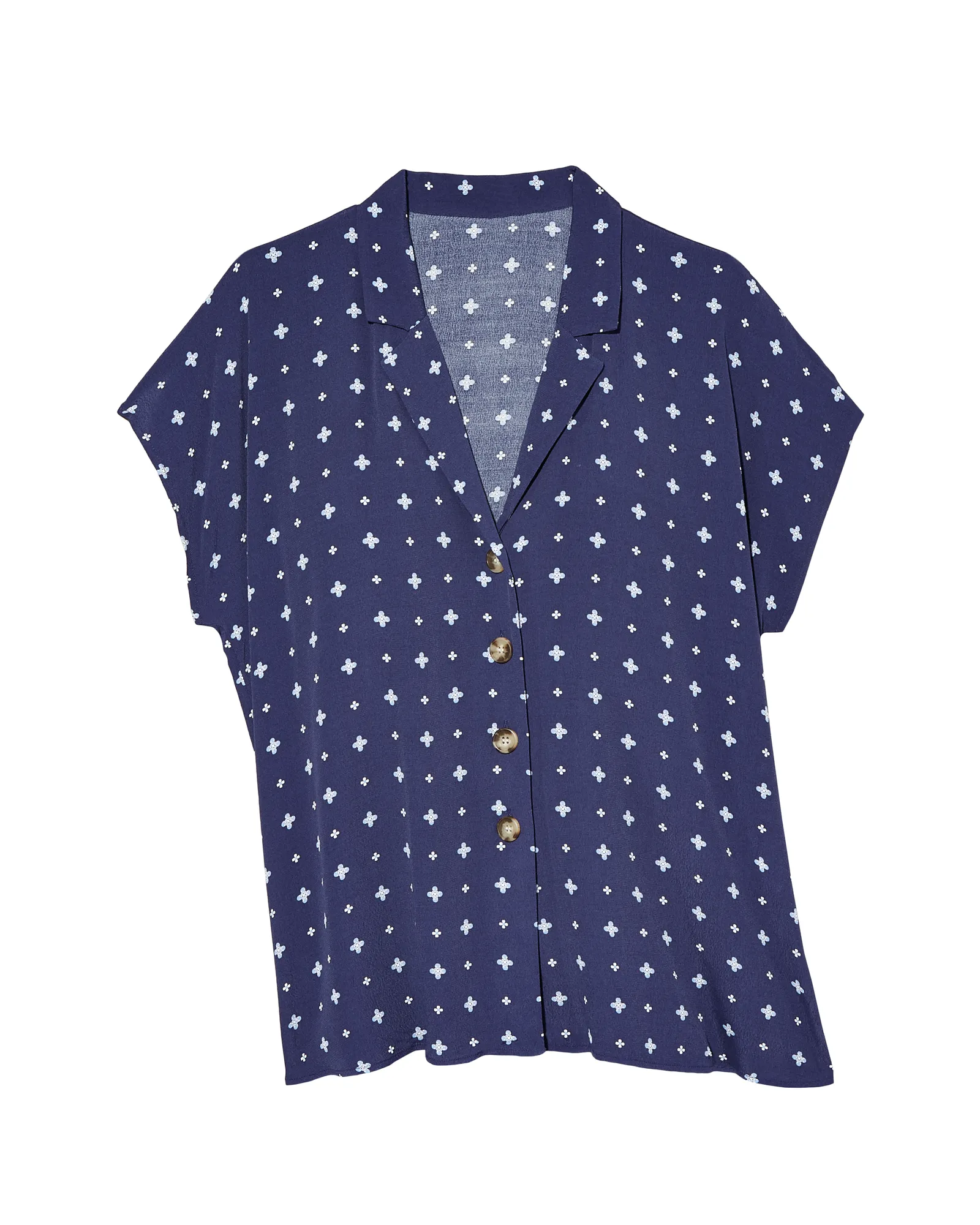 Abigail Collared Knit Blouse | Navy / Light Blue