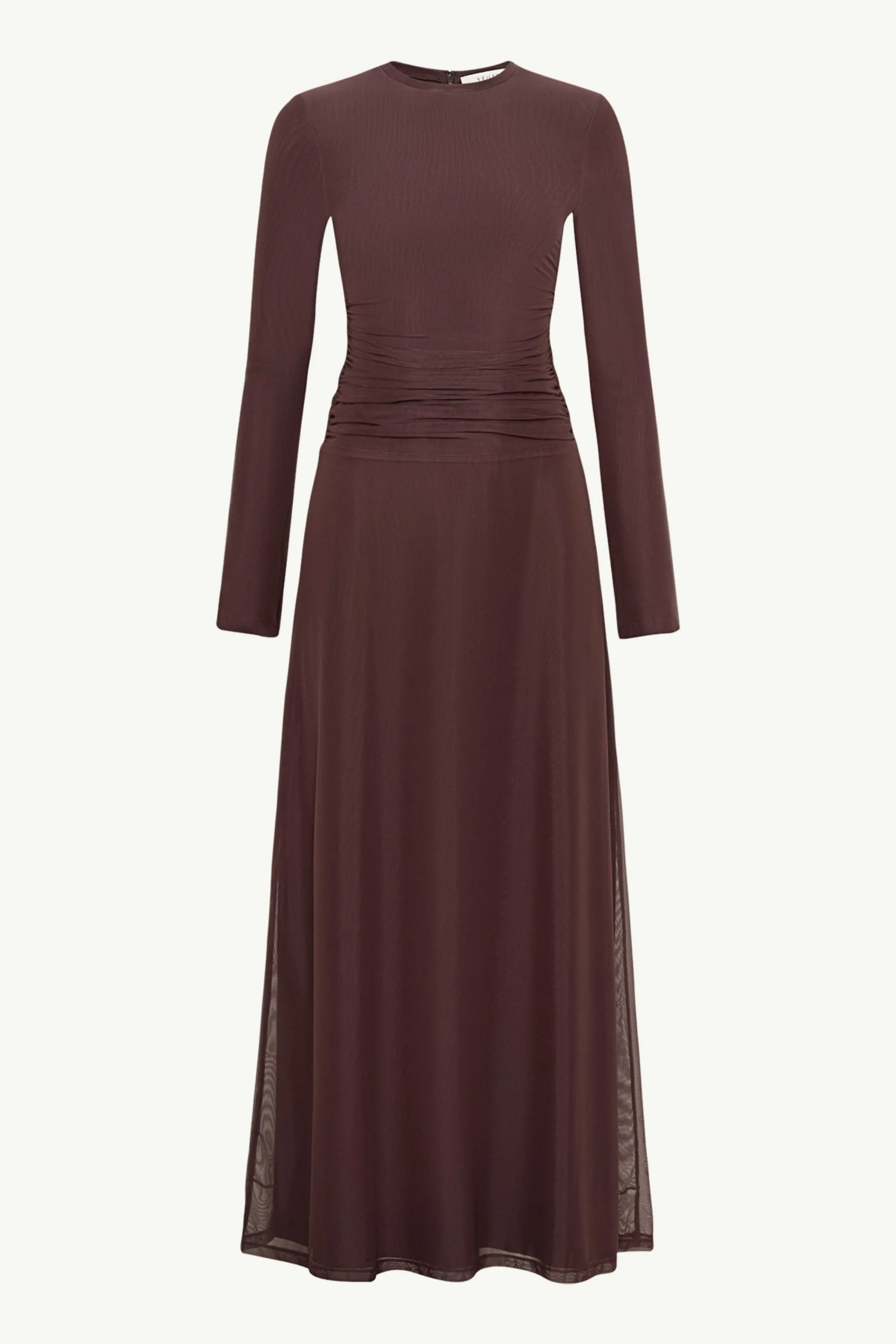 Adelina Rouched Maxi Dress - Chocolate Plum