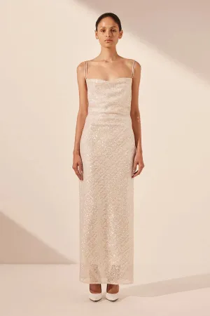 Alaya Cowl Maxi Dress - Ivory