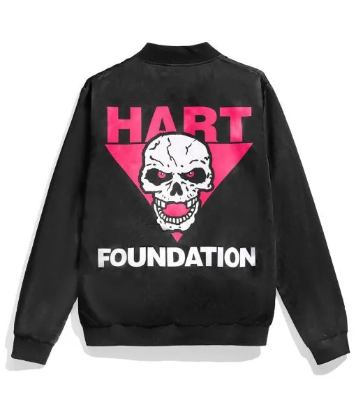 American Wrestler Bret Hart The Hart Foundation Black Bomber Jacket