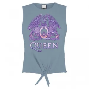 Amplified Womens/Ladies Neon Sign Queen Sleeveless Crop Top