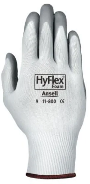 Ansell HyFlex Foam Gloves, 7, Gray/White, 11-800-7