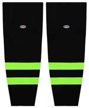 Athletic Knit (AK) HS2100-655 Dallas Stars Black/Neon Green Mesh Ice Hockey Socks