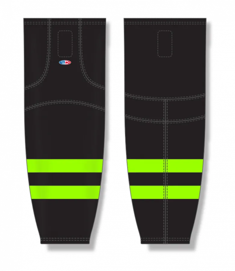 Athletic Knit (AK) HS2100-655 Dallas Stars Black/Neon Green Mesh Ice Hockey Socks