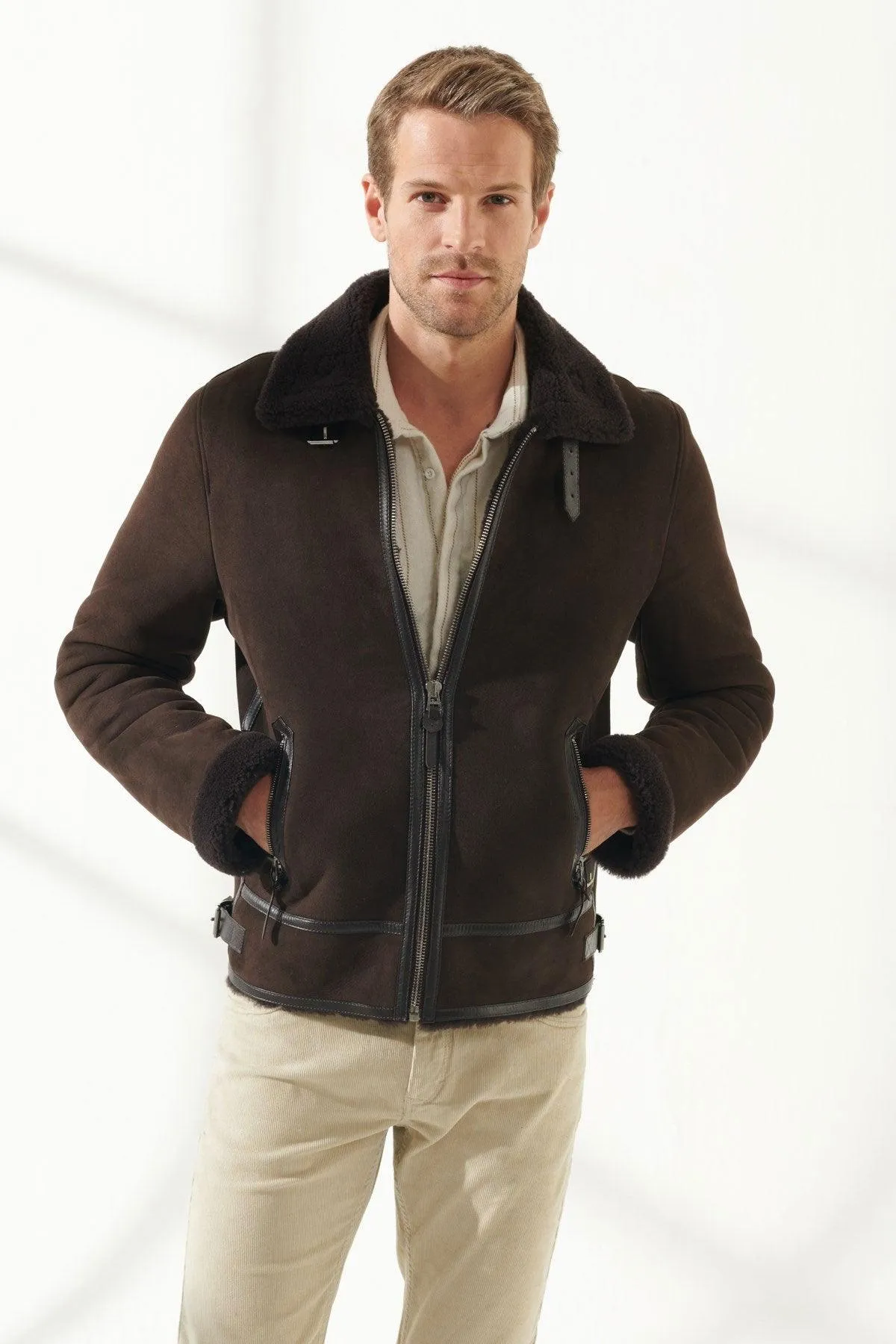 Aviator Brown Shearling Jacket