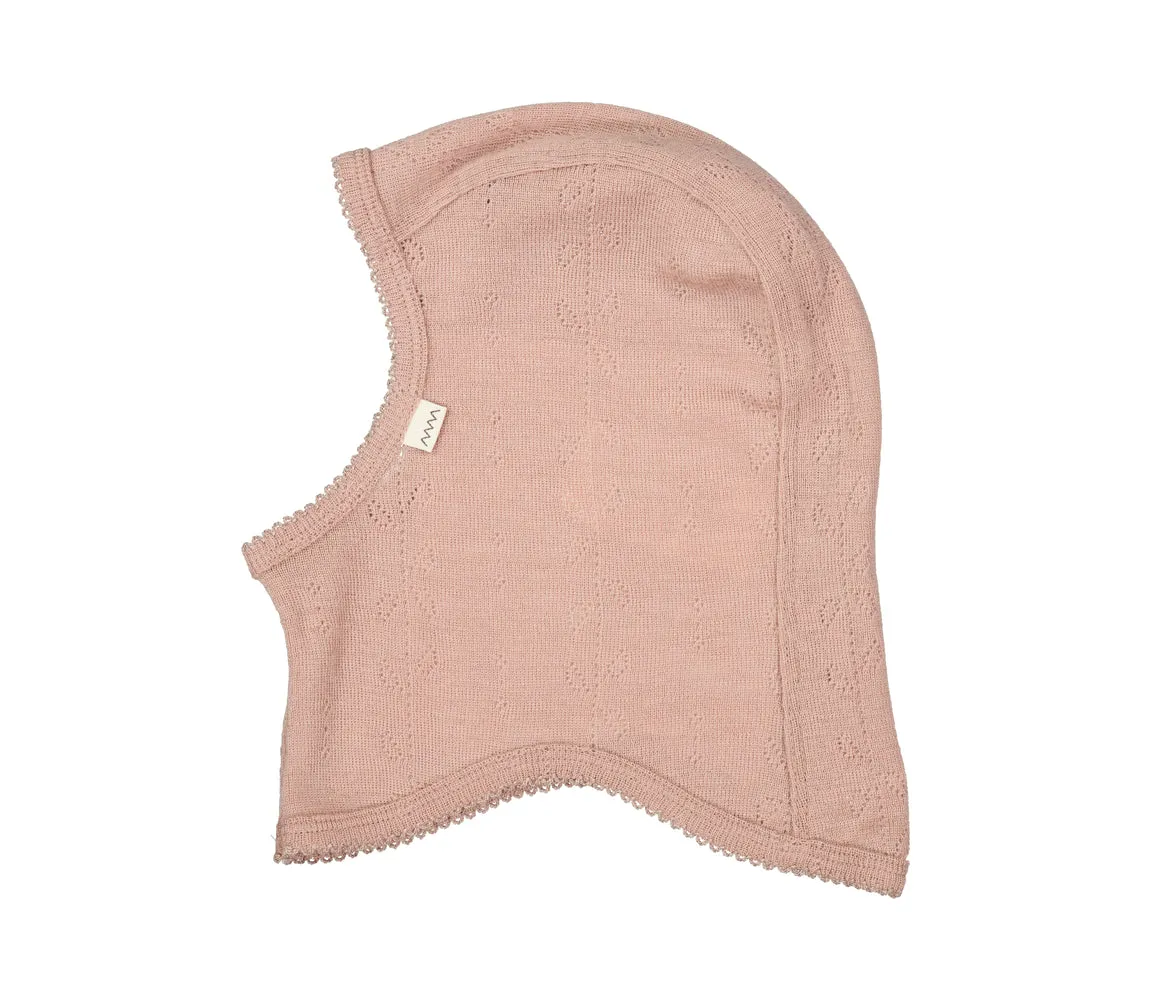 Balaclava, Wool Pointelle Hat - Burnt Rose