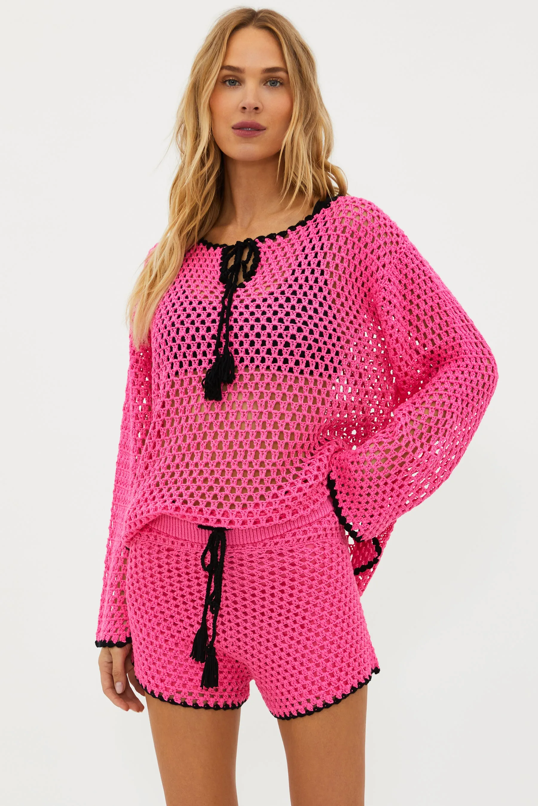 Beach Riot Women's Blaise Swim Cover Up Top - Radiant Orchid Pink