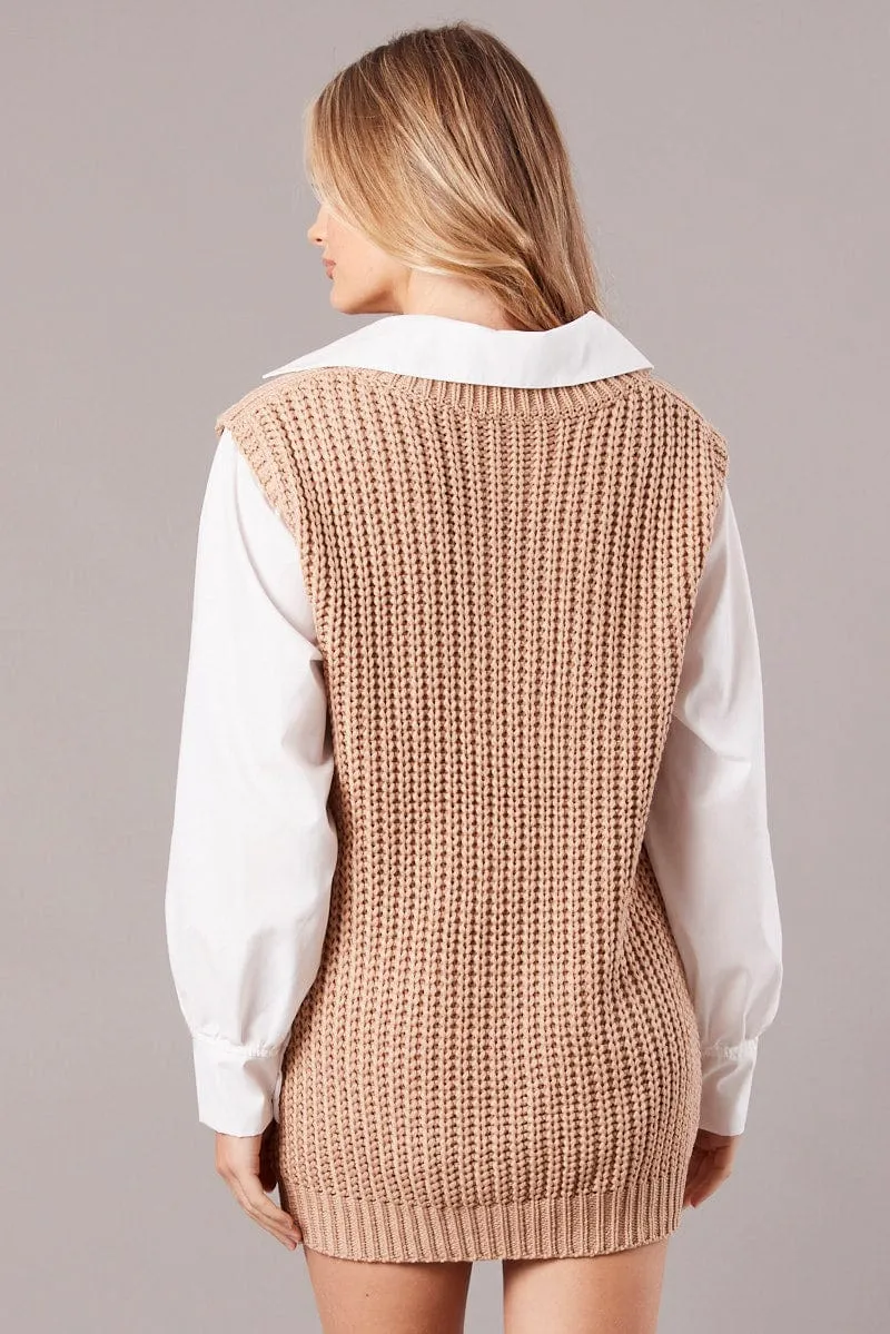 Beige Knit Top Jumper