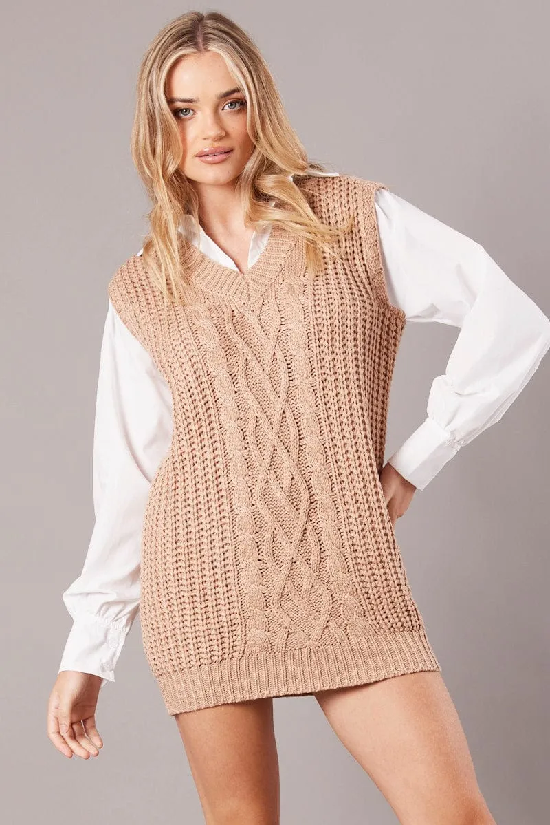 Beige Knit Top Jumper