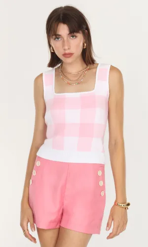 Bellamy Gingham Knit Top