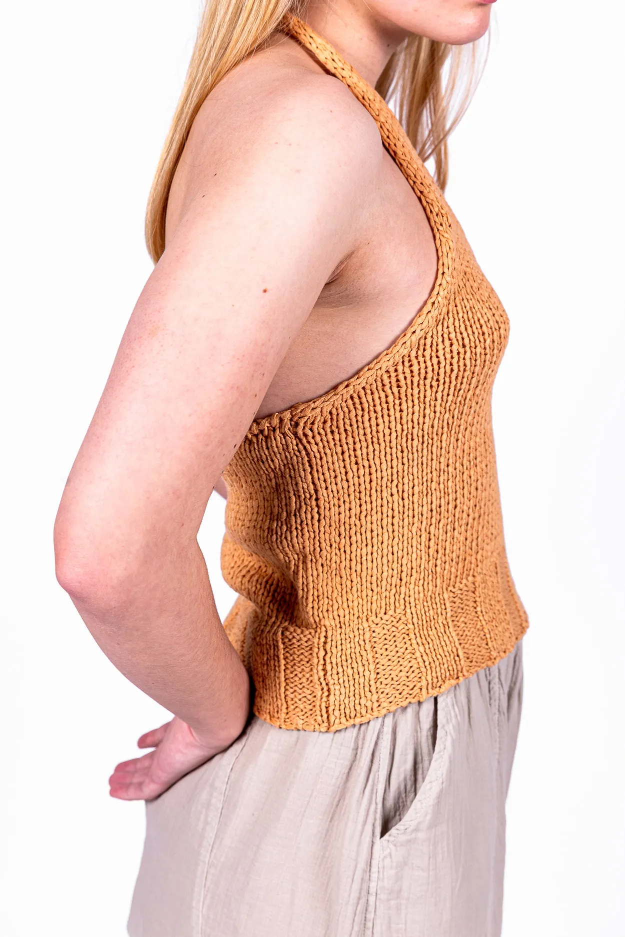 Bien knit top in peach