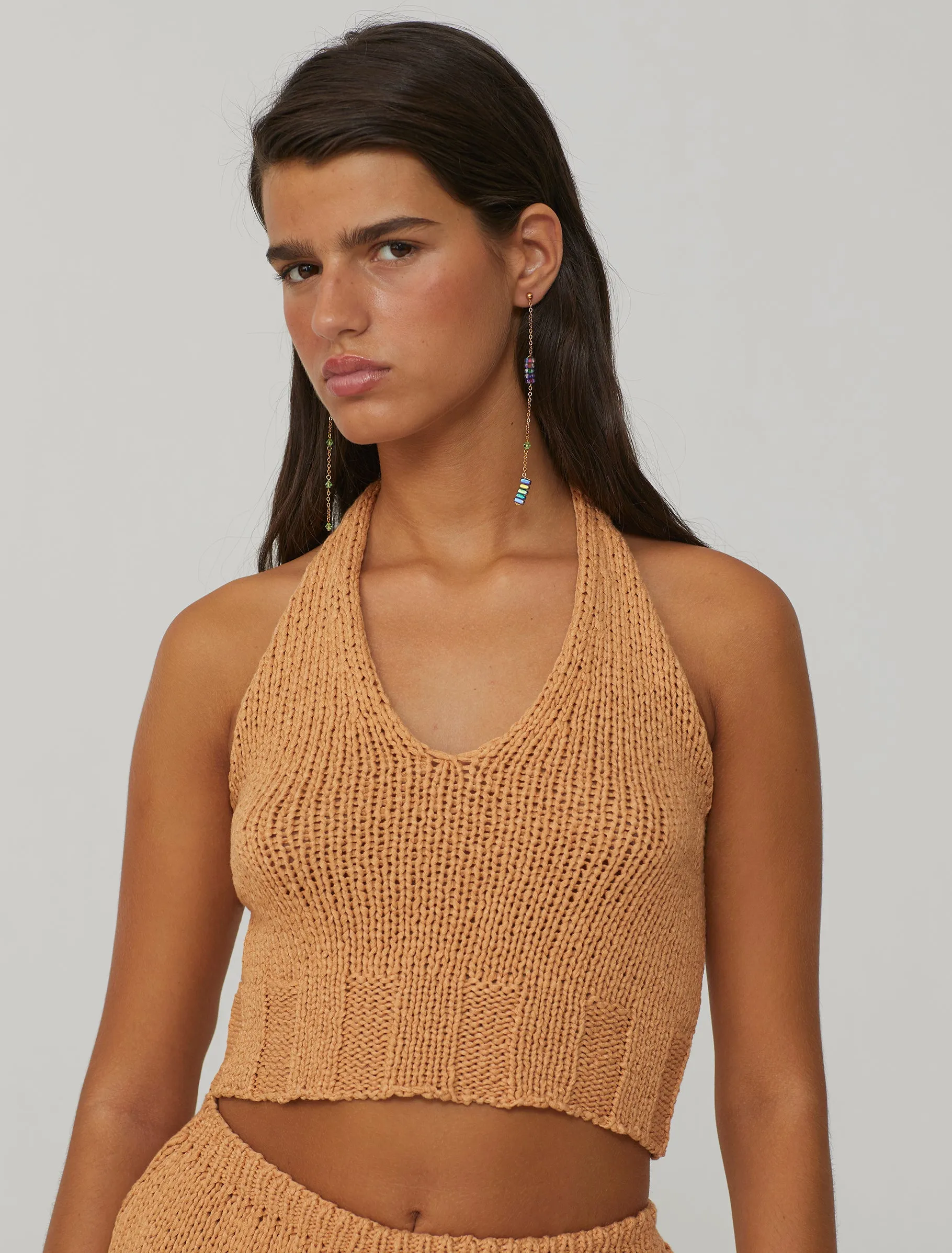 Bien knit top in peach