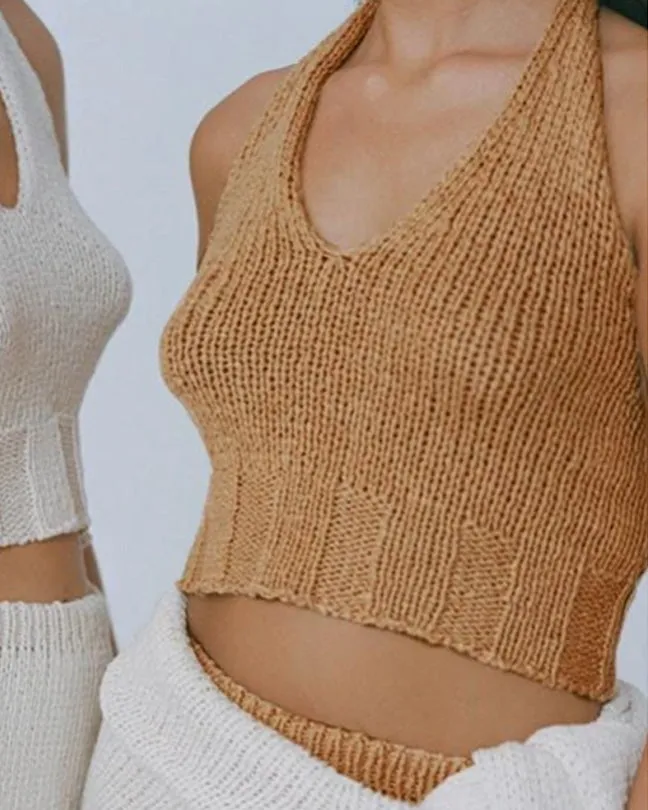 Bien knit top in peach