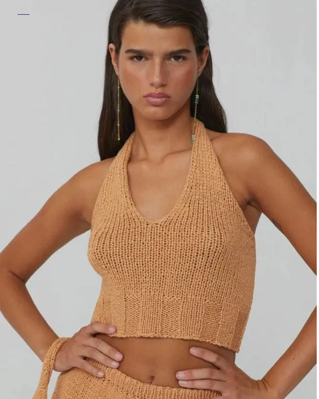 Bien knit top in peach