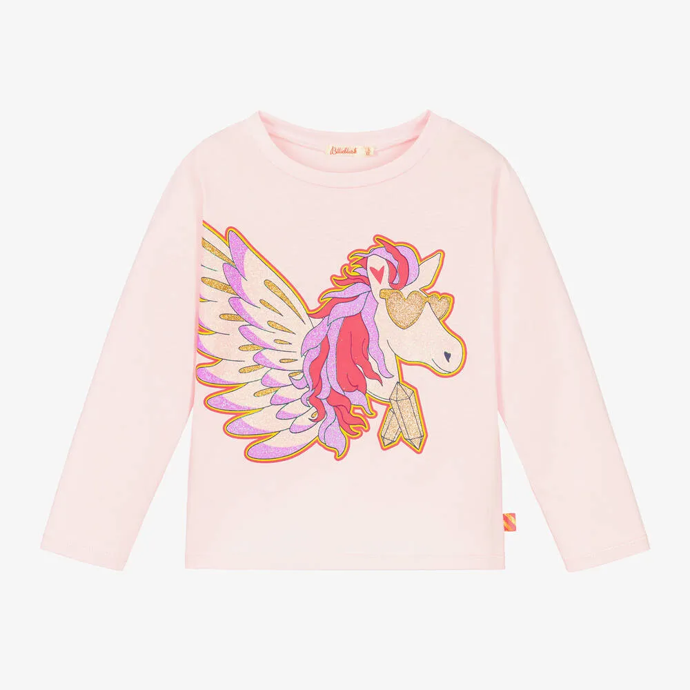 Billieblush Girls Pink Unicorn Cotton Top