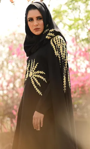 Black Dramatic Lavish Embroiderd Abaya