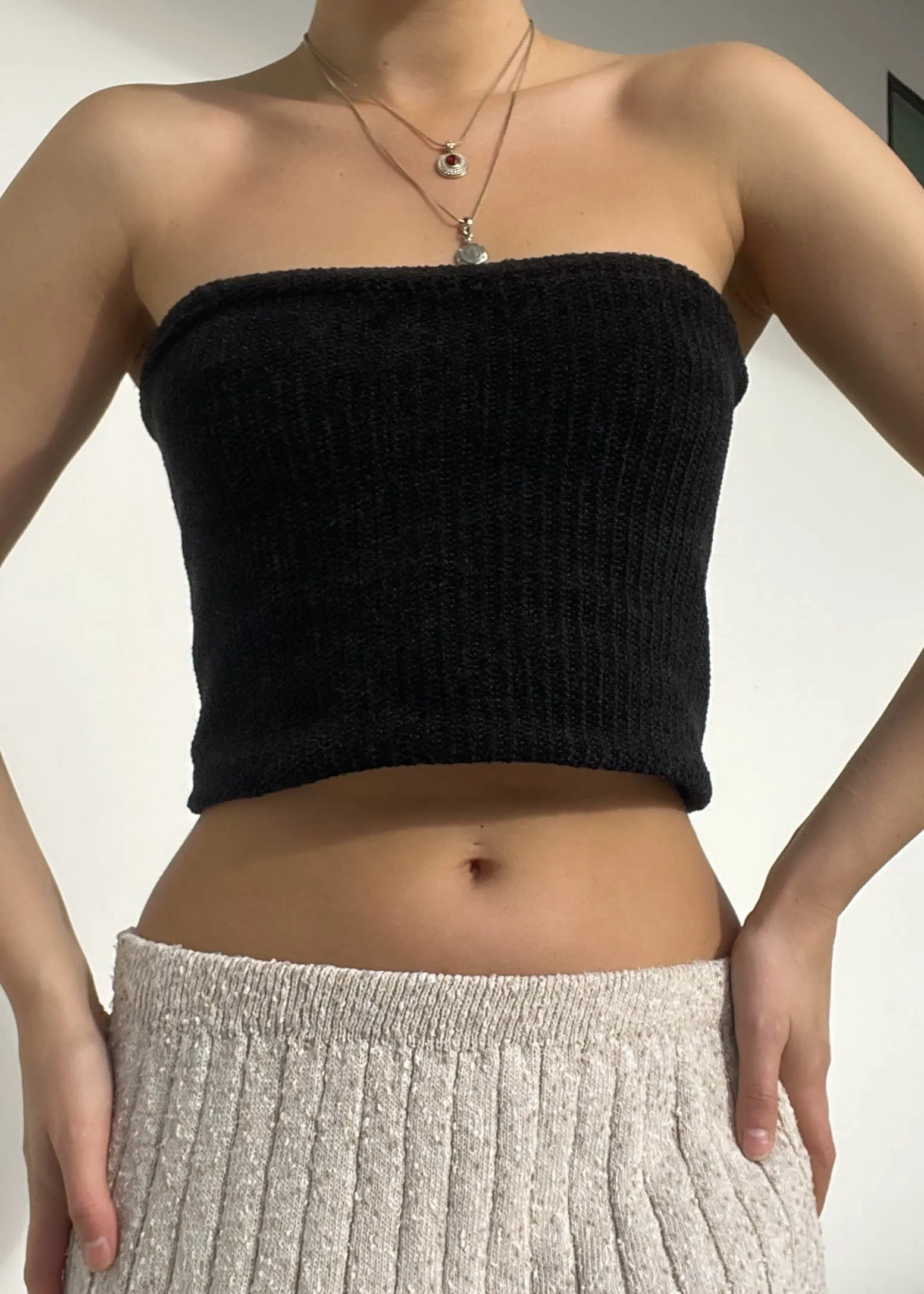 Black Knit Tube Top