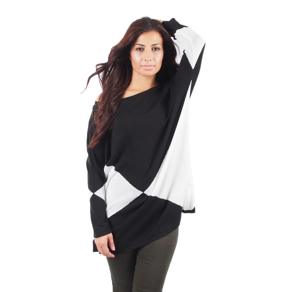 Black N White Oversized Triangle Knit