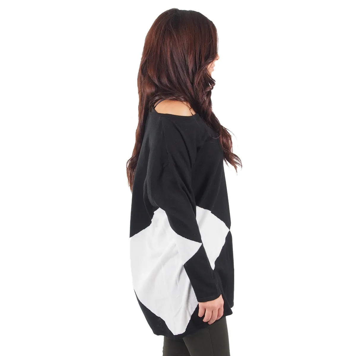 Black N White Oversized Triangle Knit