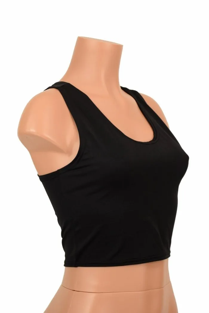 Black Racerback Crop Top