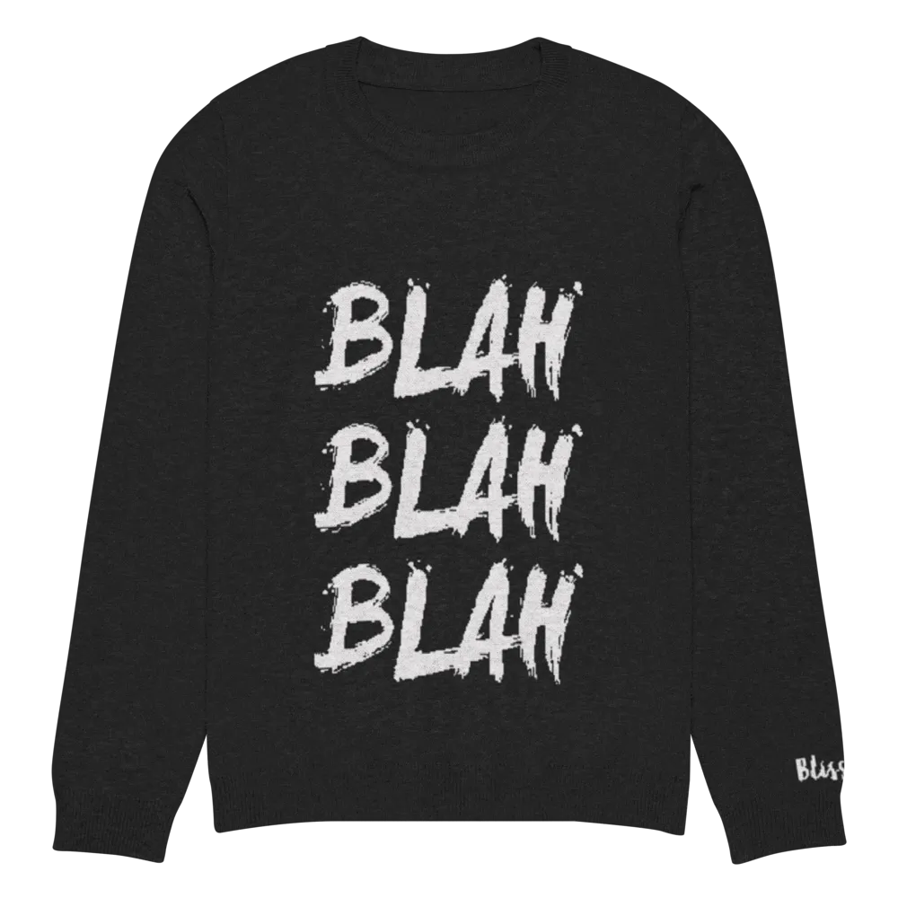 Blah Blah Blah Personalized Knit Sweater