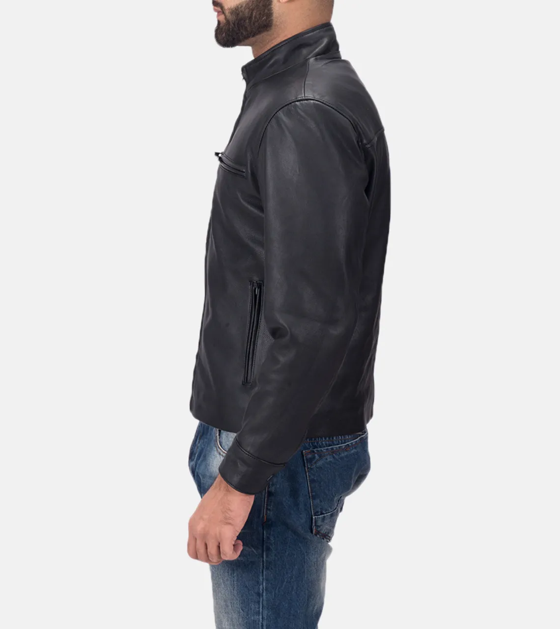 Blanche Matte Men's Biker Leather Jacket