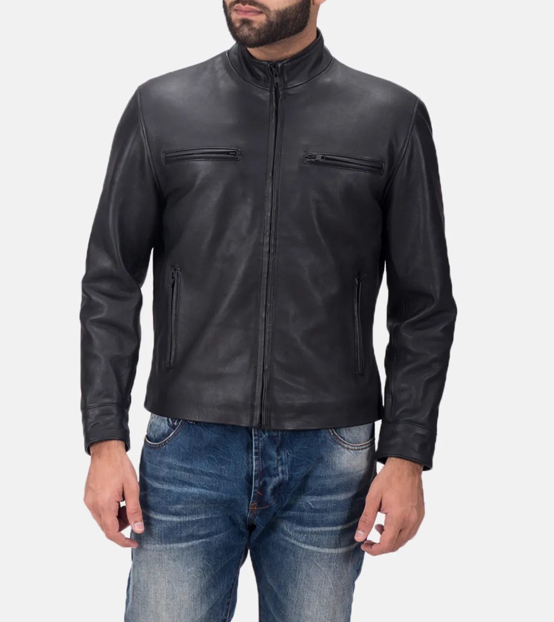 Blanche Matte Men's Biker Leather Jacket