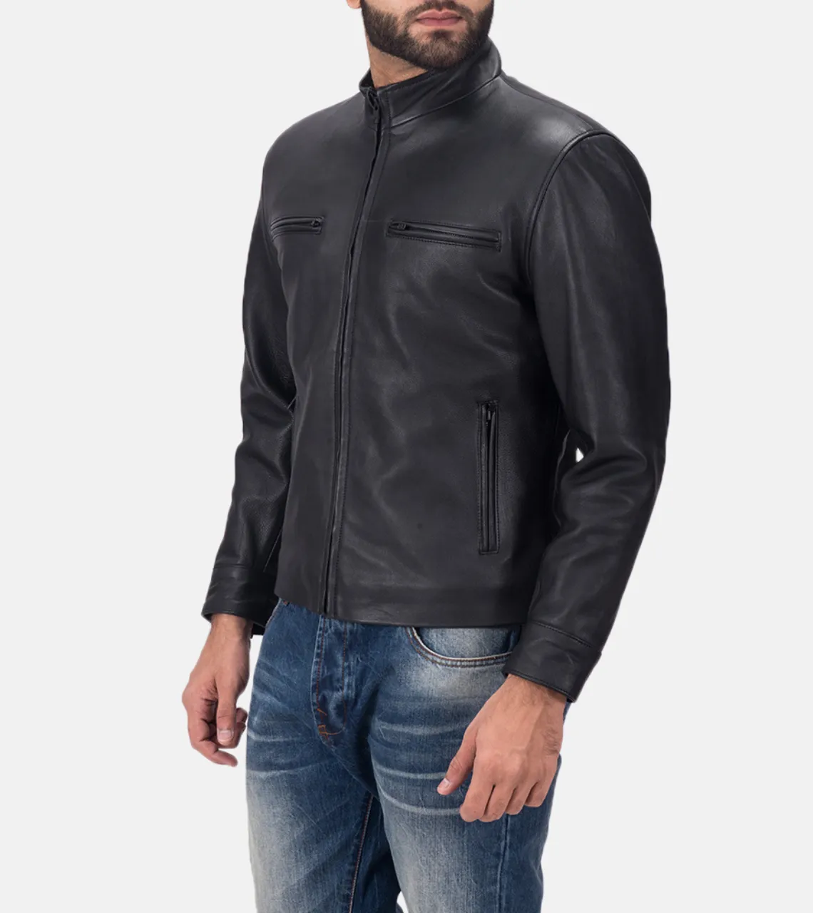 Blanche Matte Men's Biker Leather Jacket