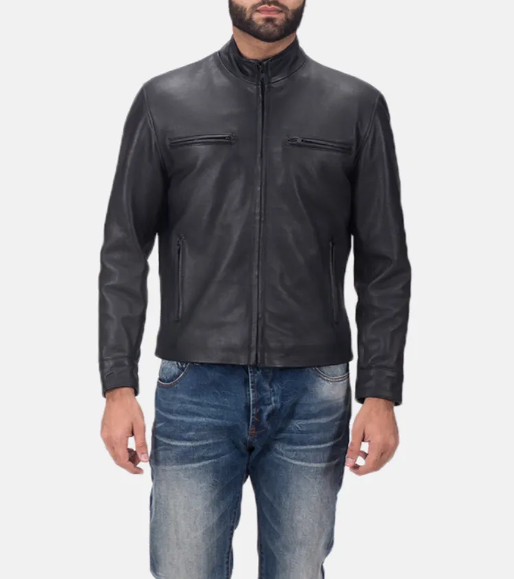 Blanche Matte Men's Biker Leather Jacket