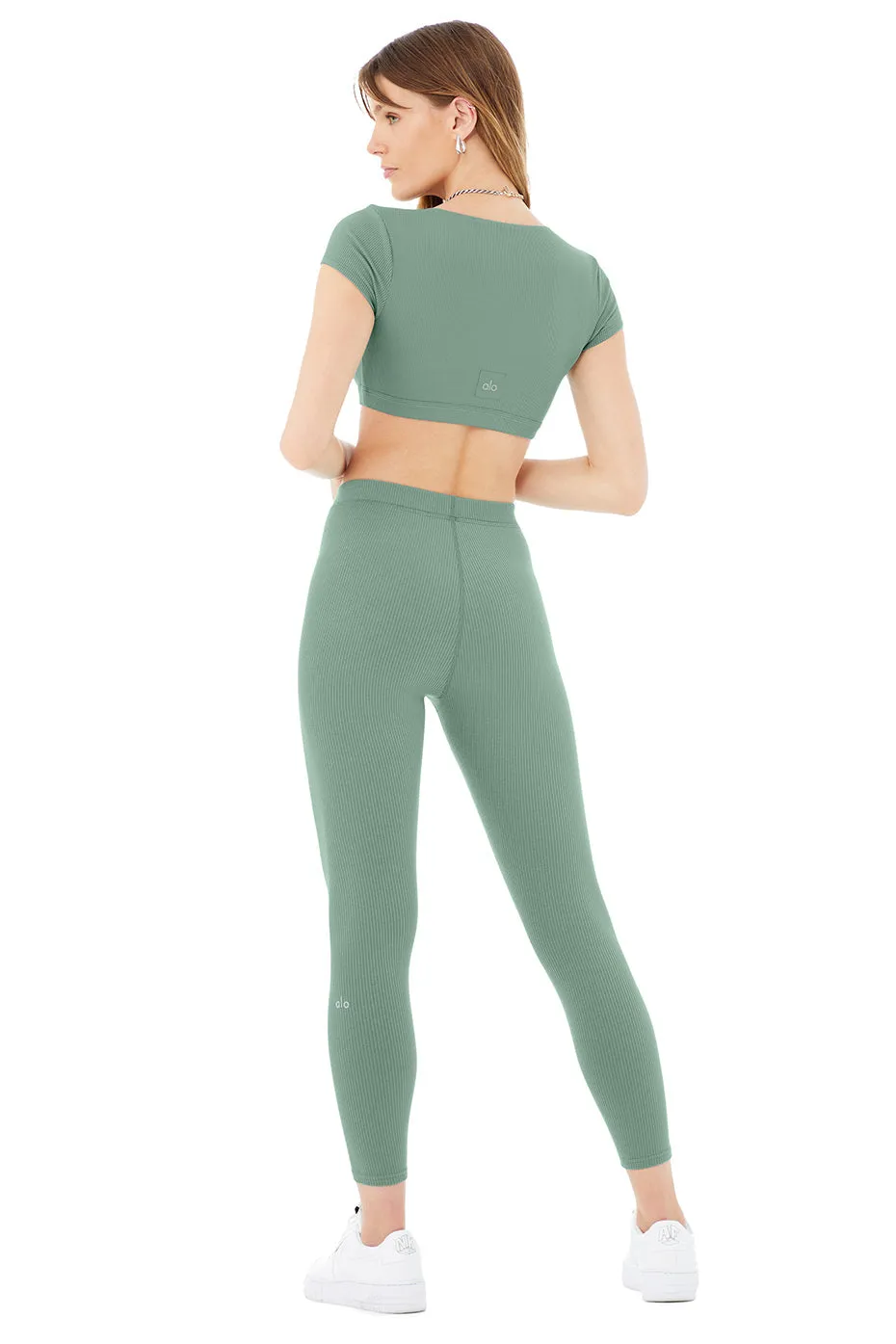 Blissful Henley Bra Top & Ribbed High-Waist 7/8 Blissful Legging Set