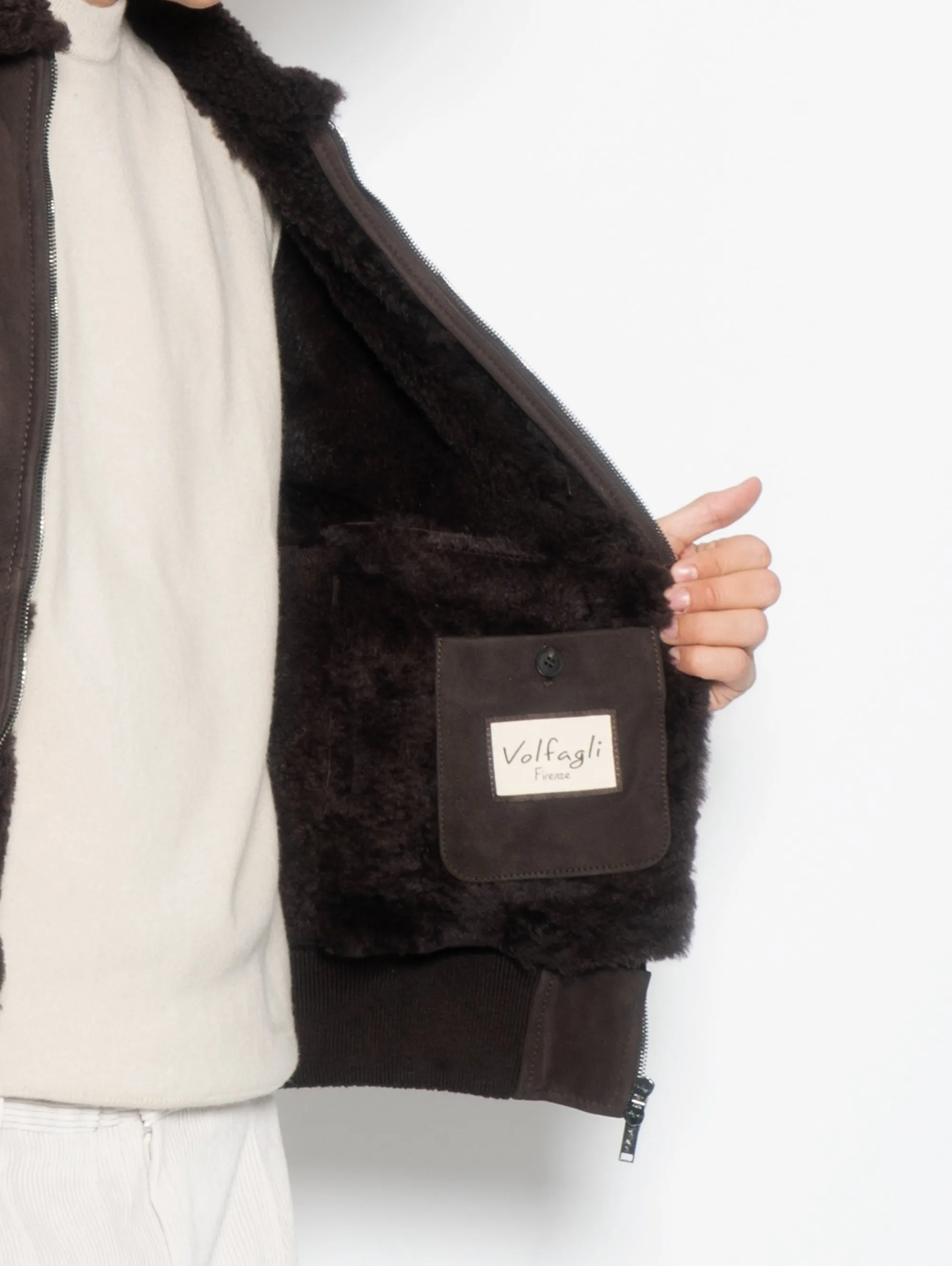 Bomber in Shearling Testa di Moro