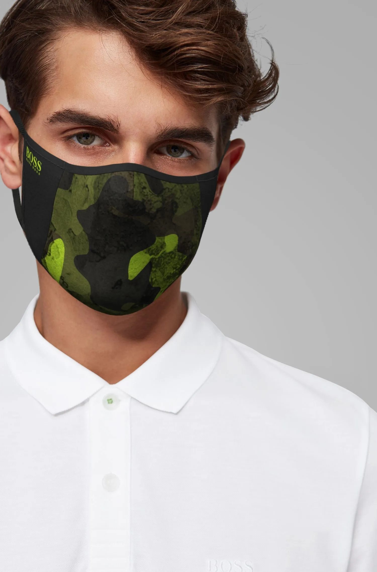 BOSS Face Mask in Neon Camo