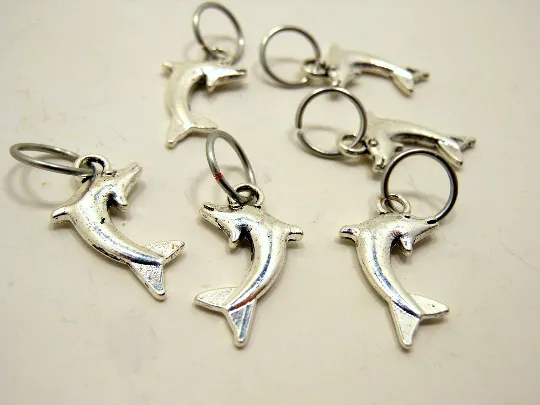 Bottlenose Dolphins: Set of 6 Stitch Markers