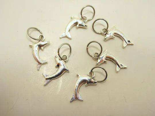 Bottlenose Dolphins: Set of 6 Stitch Markers