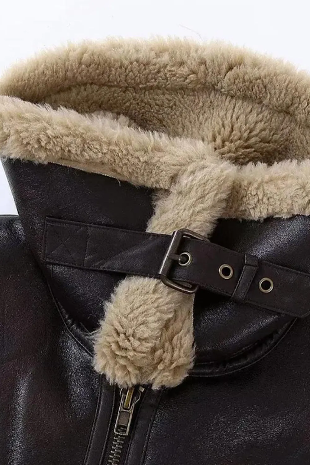 Brown Aviator Shearling Jacket