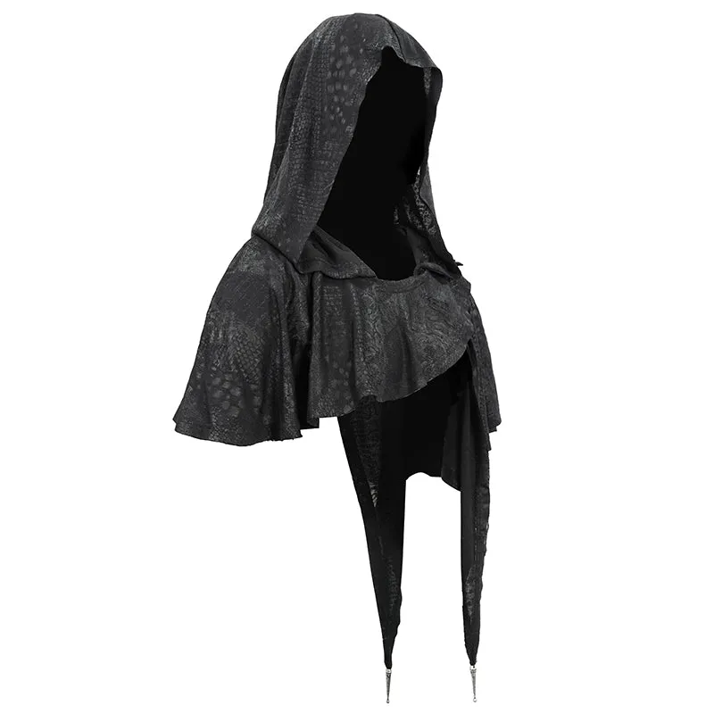 CA021 dark thin hooded  small shawl