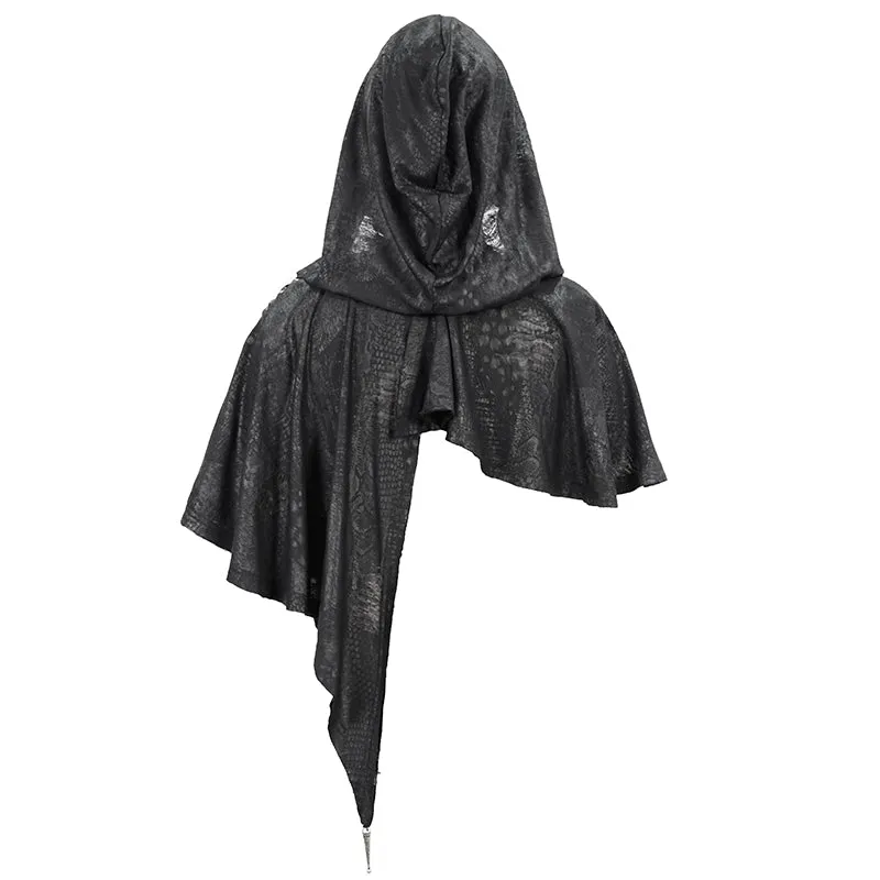 CA021 dark thin hooded  small shawl