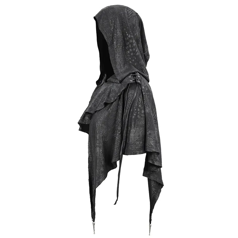 CA021 dark thin hooded  small shawl